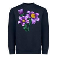 Navy Pasque Flower Illustrations Heavyweight Sweatshirt - LillyAllenDesigns