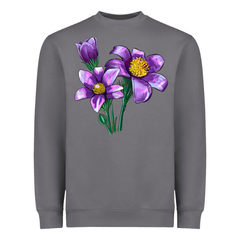 Pasque Flower Illustrations Heavyweight Sweatshirt by LillyAllenDesigns | Teevron