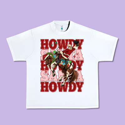 Howdy Santa Cowboy Christmas Urban Heavy Tee Designed By Maliassmallbusiness