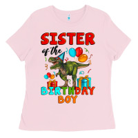 Bubblegum Pink sister of the birthday boy t rex Ladies Tee - Artiststas