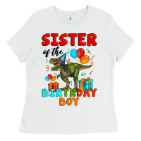 Sister Of The Birthday Boy T Rex Ladies Tee | Teevron