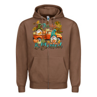 Chestnut Fall Thankful and blessed Zipper Hoodie - NancyCooperArtShop