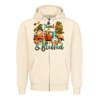 Sandshell Fall Thankful and blessed Zipper Hoodie - NancyCooperArtShop