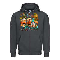 Smoke Fall Thankful and blessed Zipper Hoodie - NancyCooperArtShop