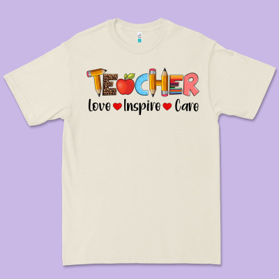 Teacher Love Inspıre Care Wıth  And Pen Premium Tee Designed By Artiststas