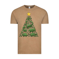Vintage Coffee dinosaur christmas tree Vintage Tee - MaliasSmallBusiness