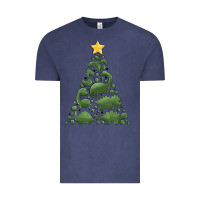 Vintage Denim dinosaur christmas tree Vintage Tee - MaliasSmallBusiness