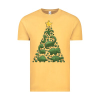 Vintage Mustard dinosaur christmas tree Vintage Tee - MaliasSmallBusiness