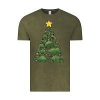 Vintage Olive dinosaur christmas tree Vintage Tee - MaliasSmallBusiness
