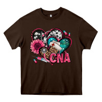 Chocolate Brown certified nursing assistant cna hearts Heavy Core Tee - Jasminsmagicworld
