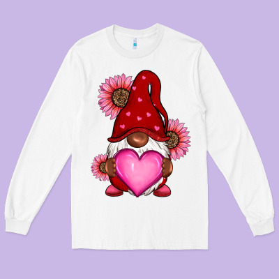 Valentine's Day Afro Gnome Long Sleeve Tee Designed By Ranaportraitstore
