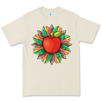 Teacher Apple And Sunflower With Leopard And Tooled Leather Premium Tee | Teevron
