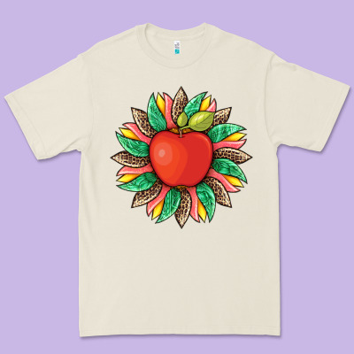 Teacher Apple And Sunflower With Leopard And Tooled Leather Premium Tee Designed By Artiststas