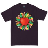 Plum teacher apple and sunflower with leopard and tooled leather Premium Tee - Artiststas