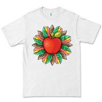 White teacher apple and sunflower with leopard and tooled leather Premium Tee - Artiststas