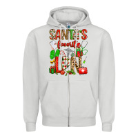 Dove Grey santa's favorite lpn Zipper Hoodie - texasbilliewilder
