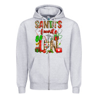 Heather Grey santa's favorite lpn Zipper Hoodie - texasbilliewilder