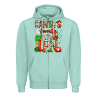Seafoam santa's favorite lpn Zipper Hoodie - texasbilliewilder