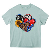 Arona 4th of july american hearts Heavy Core Tee - Jasminsmagicworld