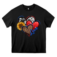 Black 4th of july american hearts Heavy Core Tee - Jasminsmagicworld