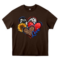 Chocolate Brown 4th of july american hearts Heavy Core Tee - Jasminsmagicworld