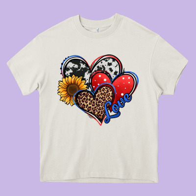 4th Of July American Hearts Heavy Core Tee Designed By Jasminsmagicworld