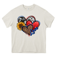 Cream 4th of july american hearts Heavy Core Tee - Jasminsmagicworld