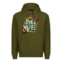 Army Green Love boots hat western Cowboy Premium Hoodie - HowdyJamesFarm