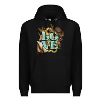 Black Love boots hat western Cowboy Premium Hoodie - HowdyJamesFarm