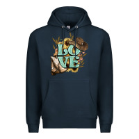 Navy Love boots hat western Cowboy Premium Hoodie - HowdyJamesFarm