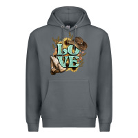 Rock Love boots hat western Cowboy Premium Hoodie - HowdyJamesFarm