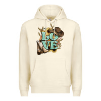 Sandshell Love boots hat western Cowboy Premium Hoodie - HowdyJamesFarm
