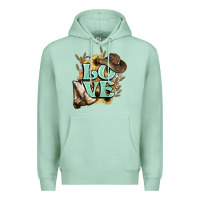 Seafoam Love boots hat western Cowboy Premium Hoodie - HowdyJamesFarm