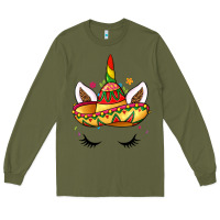 Army Green unicorn and sombrero Long Sleeve Tee - LillyAllenDesigns