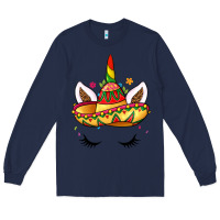 Navy unicorn and sombrero Long Sleeve Tee - LillyAllenDesigns