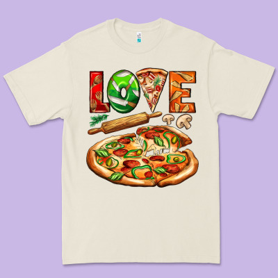 Love Pizza Premium Tee Designed By Adodesignshop