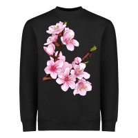 Black Peach Blossom Illustrations Heavyweight Sweatshirt - LillyAllenDesigns