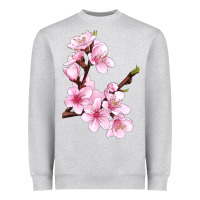 Heather Grey Peach Blossom Illustrations Heavyweight Sweatshirt - LillyAllenDesigns