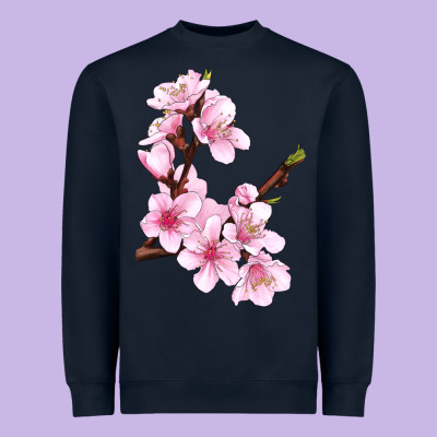 Peach Blossom Illustrations Heavyweight Sweatshirt Designed By Lillyallendesigns