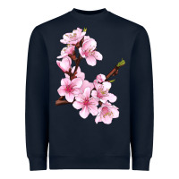 Navy Peach Blossom Illustrations Heavyweight Sweatshirt - LillyAllenDesigns