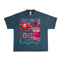 Midnight Navy iced coffee is my love language Urban Heavy Tee - NancyCooperArtShop