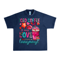 Navy iced coffee is my love language Urban Heavy Tee - NancyCooperArtShop