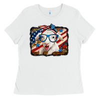 White 4th of july baby sheep Ladies Tee - Jasminsmagicworld