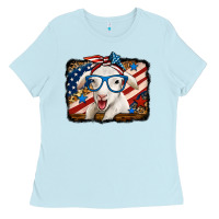 Baby Blue 4th of july baby sheep Ladies Tee - Jasminsmagicworld