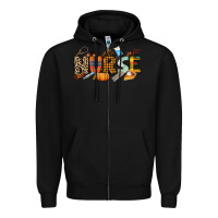 Black Fall Nurse Zipper Hoodie - NancyCooperArtShop