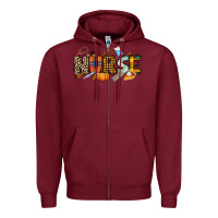 Burgundy Fall Nurse Zipper Hoodie - NancyCooperArtShop