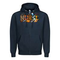 Navy Fall Nurse Zipper Hoodie - NancyCooperArtShop