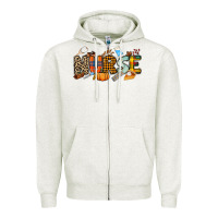 Oatmeal Heather Fall Nurse Zipper Hoodie - NancyCooperArtShop