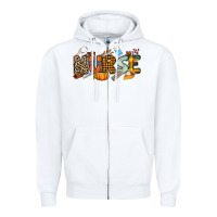 White Fall Nurse Zipper Hoodie - NancyCooperArtShop