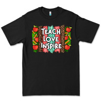 Teach Love Inspire Brushstroke With  And Pen Leopard Premium Tee | Teevron